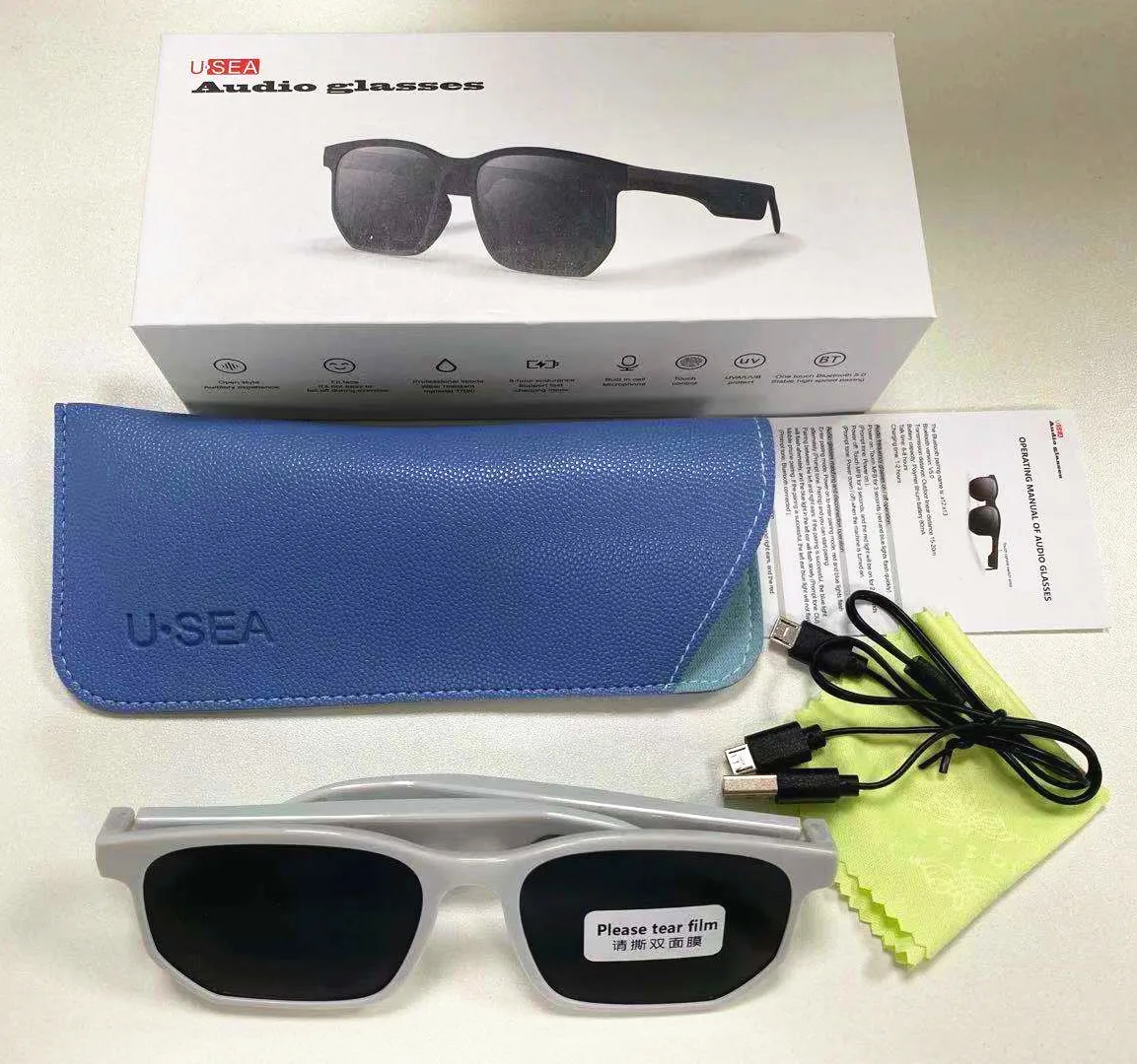 Беспроводная колонка гарнитура Gafas Tws наушники музыка 5 0 смарт-очки цифровое стекло аудио Синие зубы солнцезащитные очки