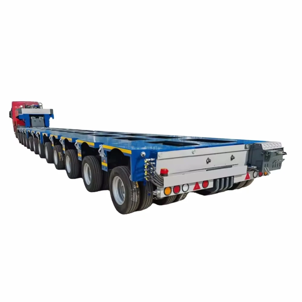 Transport Heavy Duty Compressors Bridge 200 Tons Lowbed Gooseneck 6 Axle Hydraulic Modular Truck Trailer