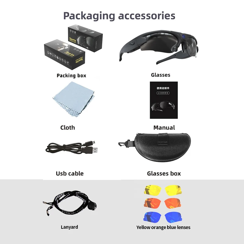 Full HD 1080P Video Photo Wifi Glasses Sunglass Camera with UV Protection Eyewear For Sport Traveling