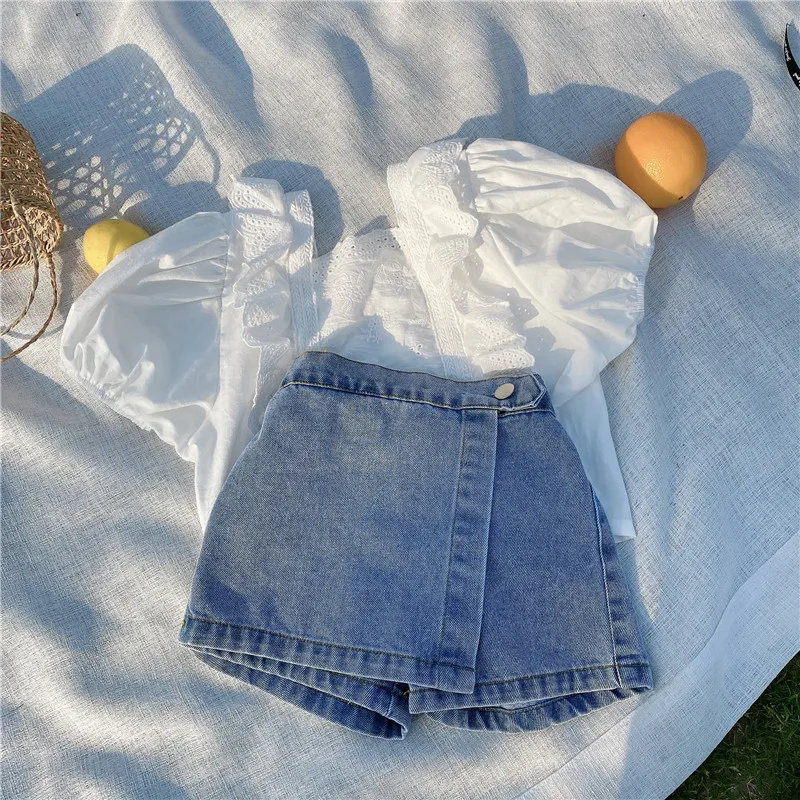 
New Summer Baby Clothing Children Clothes Kid Culottes Baby Girl Dresses A-line Denim Kids Skirts 