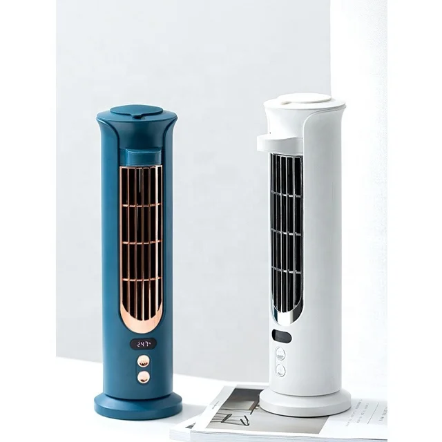 Newest Electric Oscillating Stand Up Tower Fan USB Rechargeable Mini Air Conditioner Fan With Digital Display