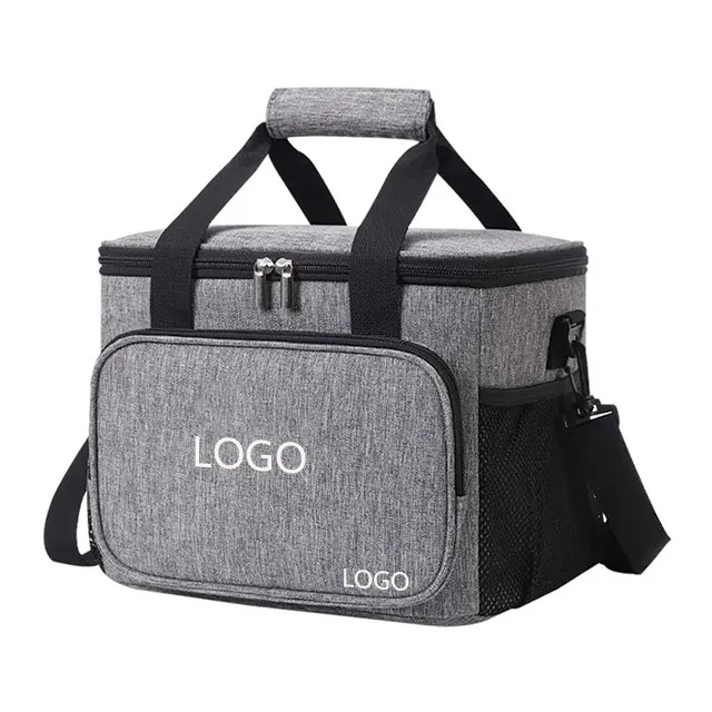 600D Polyester Lunch Bag For Office Travel Picnic Portable Food Takeway Shoulder Bag Thermal Insulated Cooler Bag