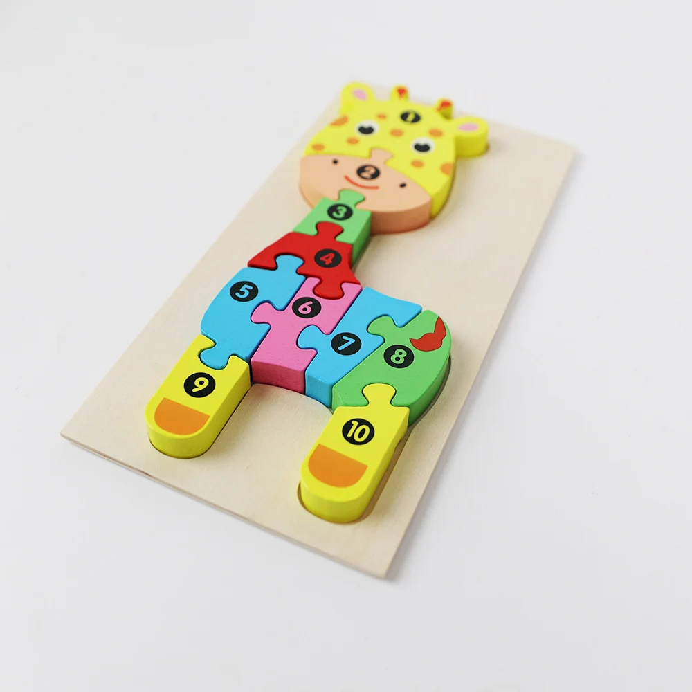 Hot Sale Unisex 3D Wooden Snake Puzzle Number Beads Game Educational Toy for Learning Jigsaw Puzzle