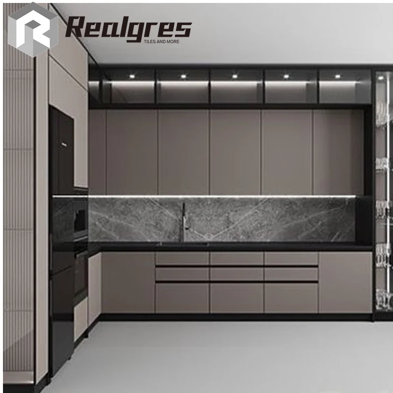 Полный Комплект кухонной мебели Realgres умный современный шкаф из ПВХ кухонный для квартиры