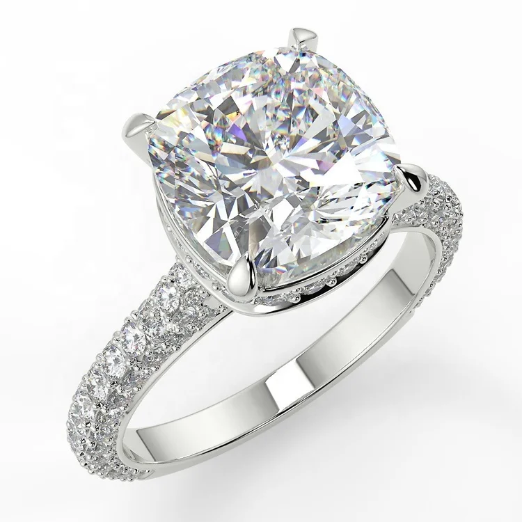 Wholesale Cheap Price 18k Solid Gols 2CT Moissanite Fancy Rings Jewellery Ring Saudi Arabia Gold Wedding Ring