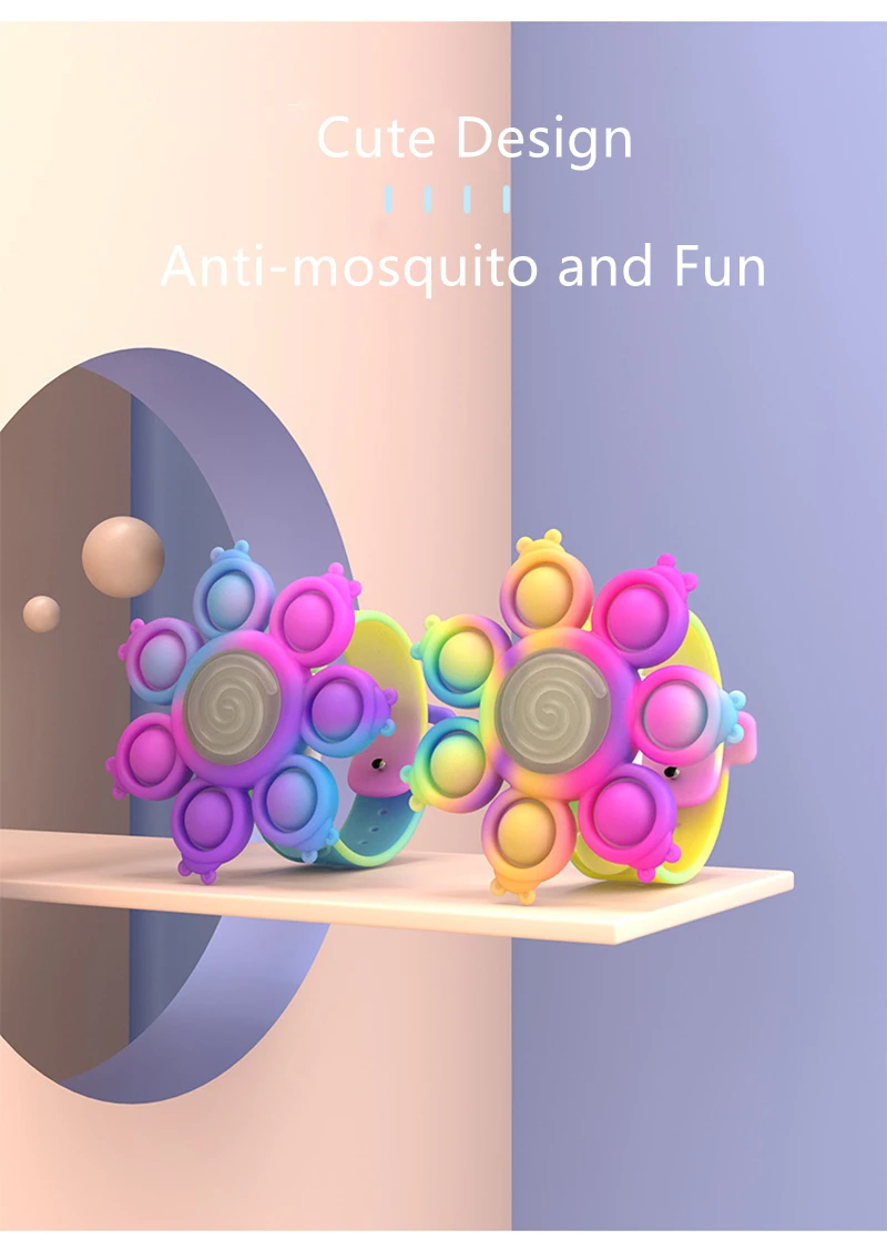 2022 Hot Sale Pop Fidget Toy Kids Toys Watch Silicone Push Bubble Fidget Spinner Bracelet For Kids