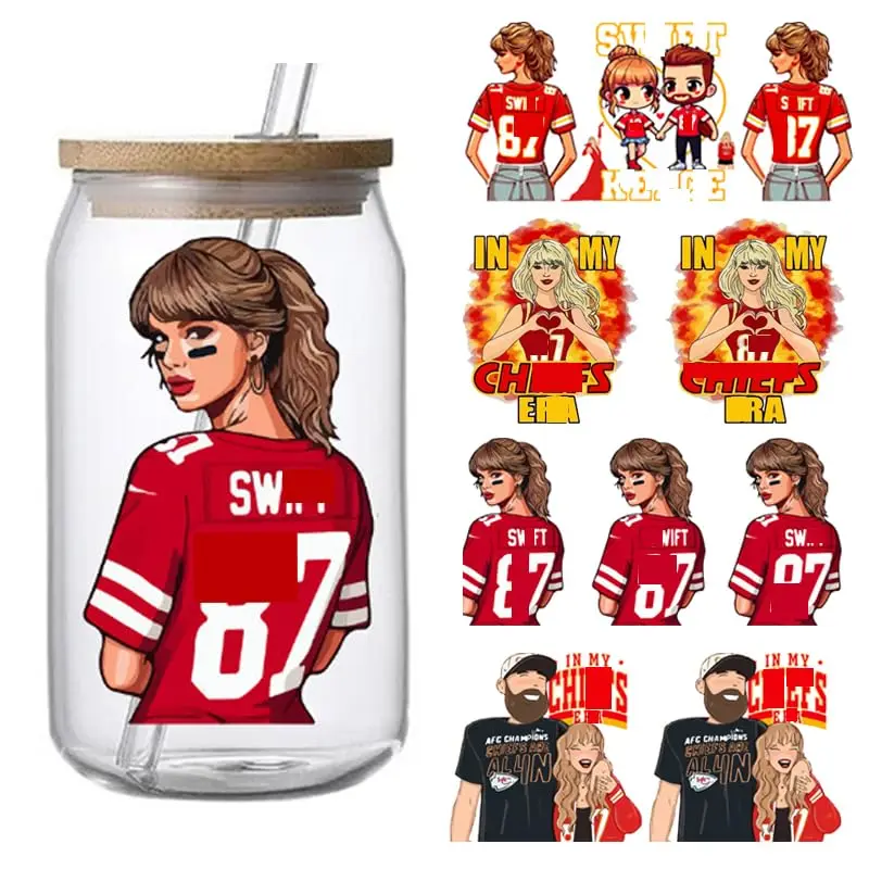 Custom waterproof uv dtf transfer for cups wraps packaging uv dtf cup wrap transfer uv dtf prints for 16oz multi-size clear cups