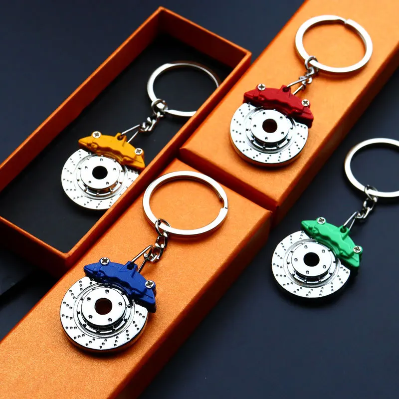In Stock  Mini Creative Disc Brake Keychain Cute Metal Auto Parts Disc Brake Keychain For Men Gift Car Accessories Keychain