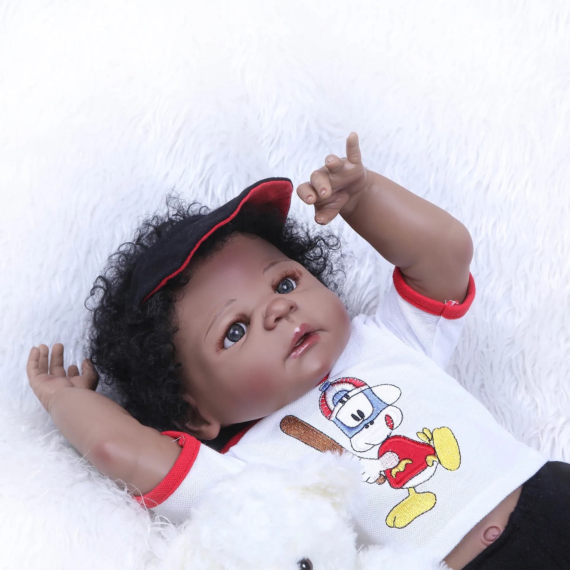 Африка Bebe reborn Menina de silicone baby doll реалистичные для новорожденных