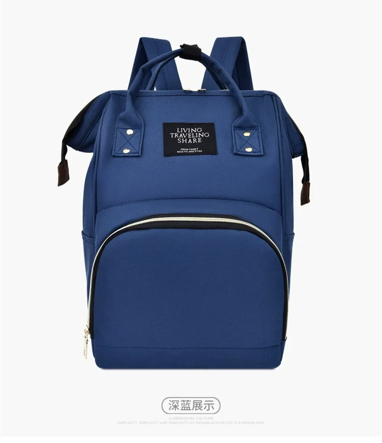 Manufacturer Spot Mommy Bag Multifunctional Double Shoulder Maternity Bag Fashion Nylon Zipper Waterproof Diaper Bag