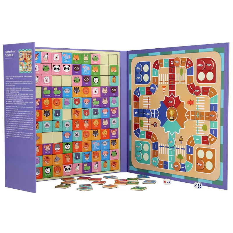 Mumoni Funny 2 In 1 Board Games Kids Magnetic Travel Set Children Educational Matching Toys