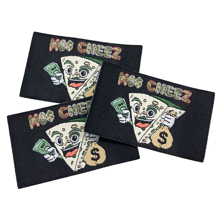 High Quality Woven Label Tags Custom Logo Name Heat Press Woven Labels