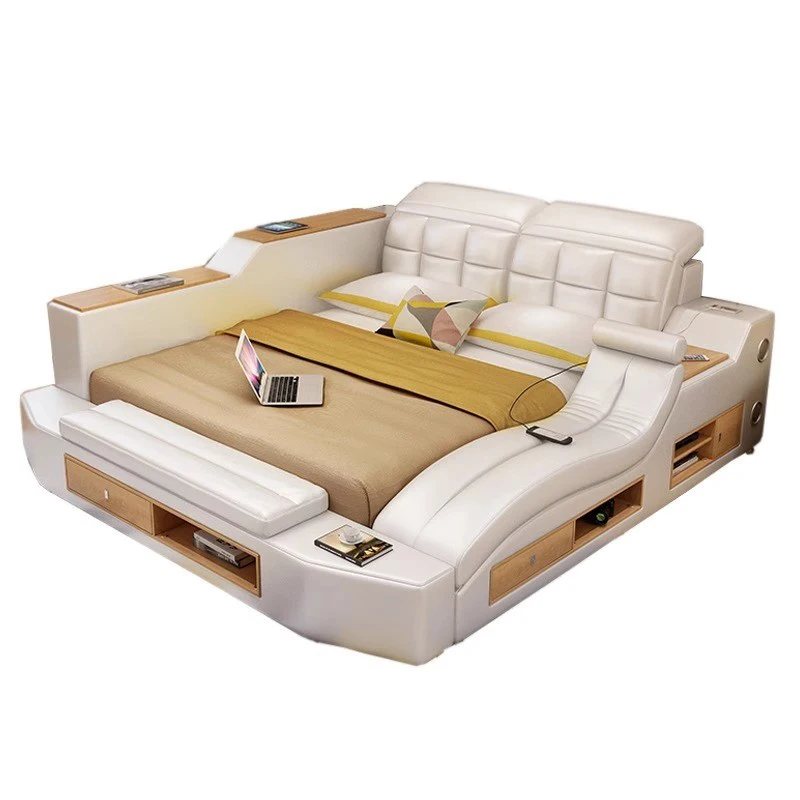Modern Stylish Sitting Room Furniture Sofa Bed Set living room Sofa Bed multifunction storage bed with sound system and stool