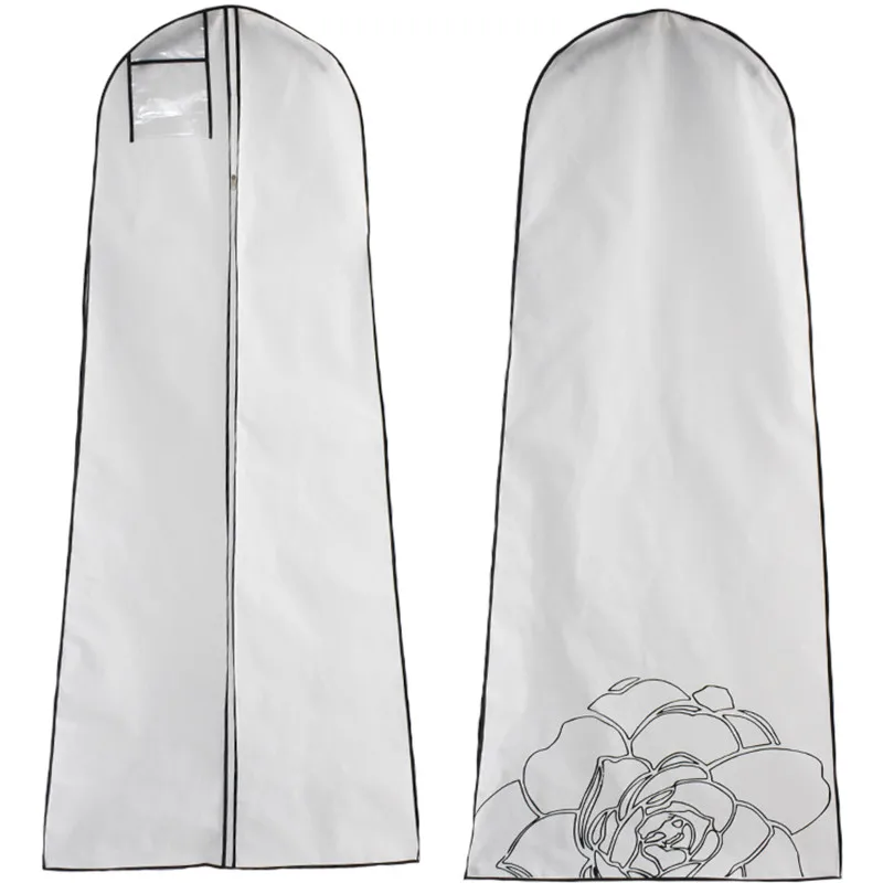 Wedding Gown Garment Clothes Carry Cover Storage Protector Hanging Dress Bag with ID Window