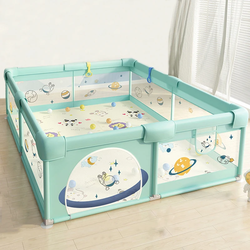 Astronaut Pattern Baby Game Fence With Balls For Living Room Safety Toddler Walk Indoor Playpen