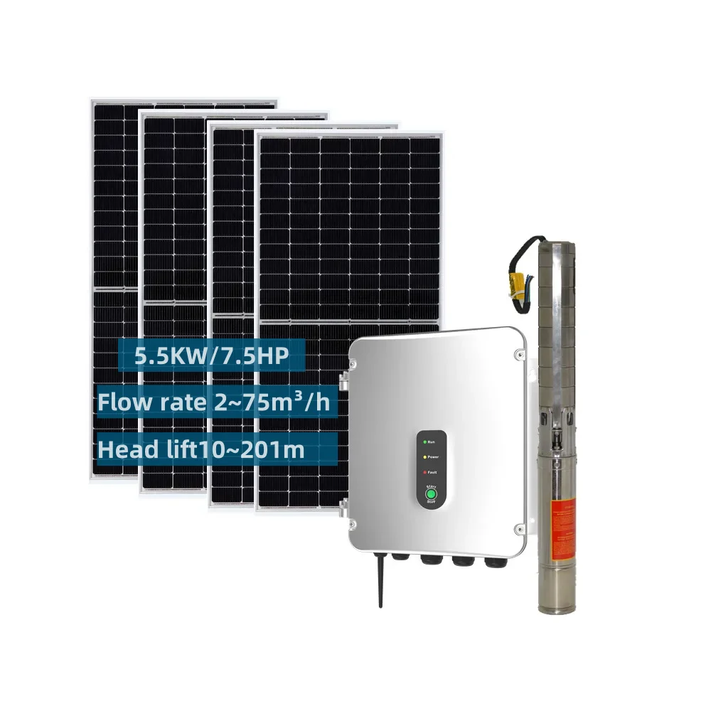 SUNFUTURE IP65 7.5HP Submersible Pump Solar Water Pump Irrigation System For Farm For Solar Kit