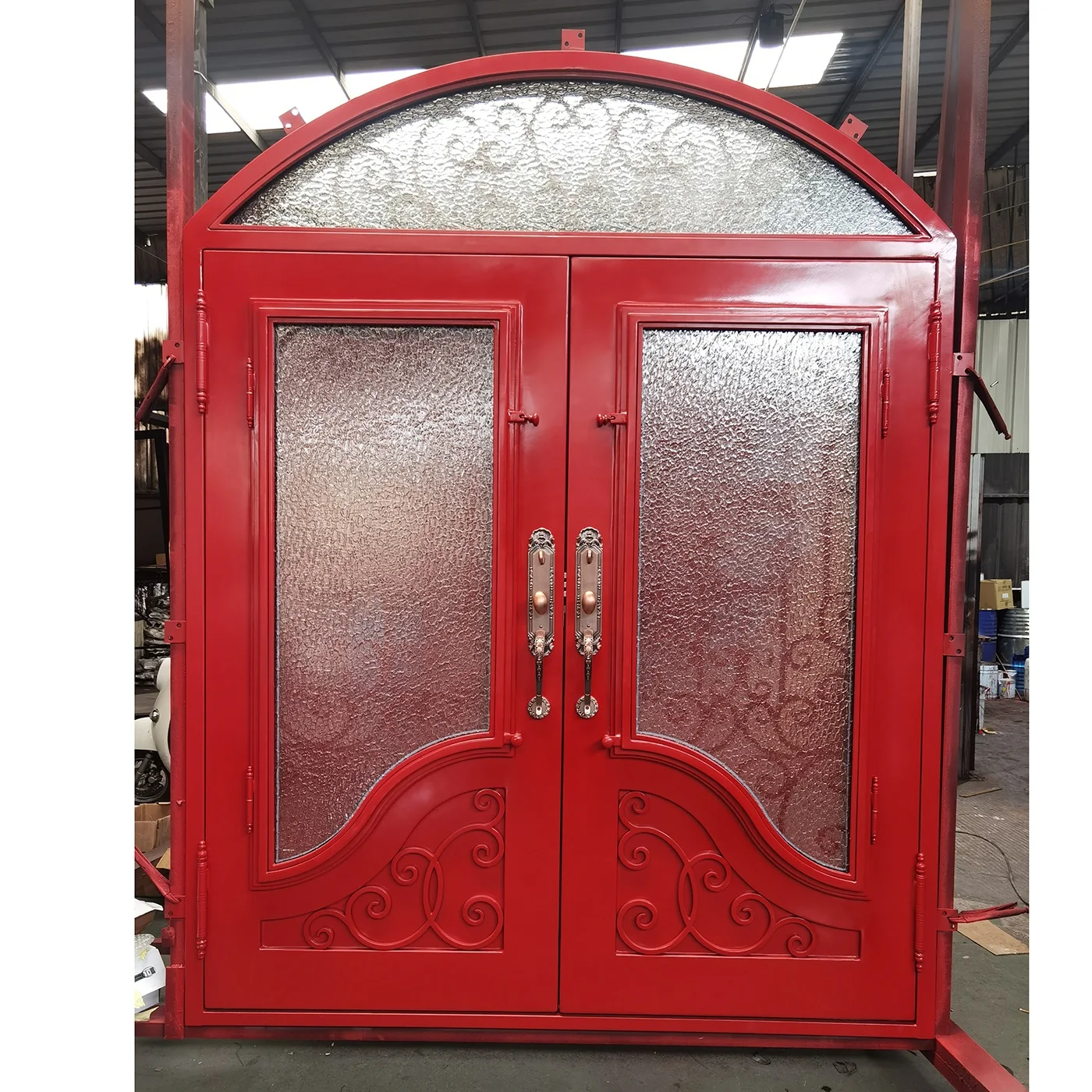 Entry Doors Wrought Container Design Closet 3 Cnc Aluminum Rough Shanghai 42X96 in Algeria Forged Decoration Swing Iron Door