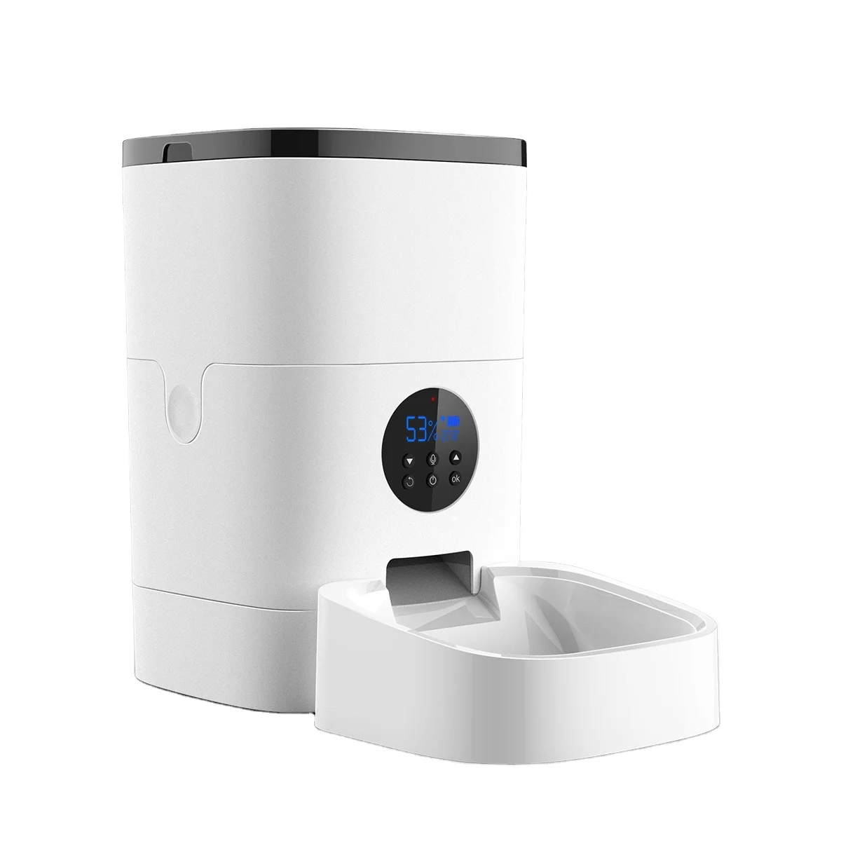 Wifi / Button Version 4L Pet Automatic Feeder APP Control Voice Recording Timing Pet Food Dispenser LCD Screen Dog Food Bowls