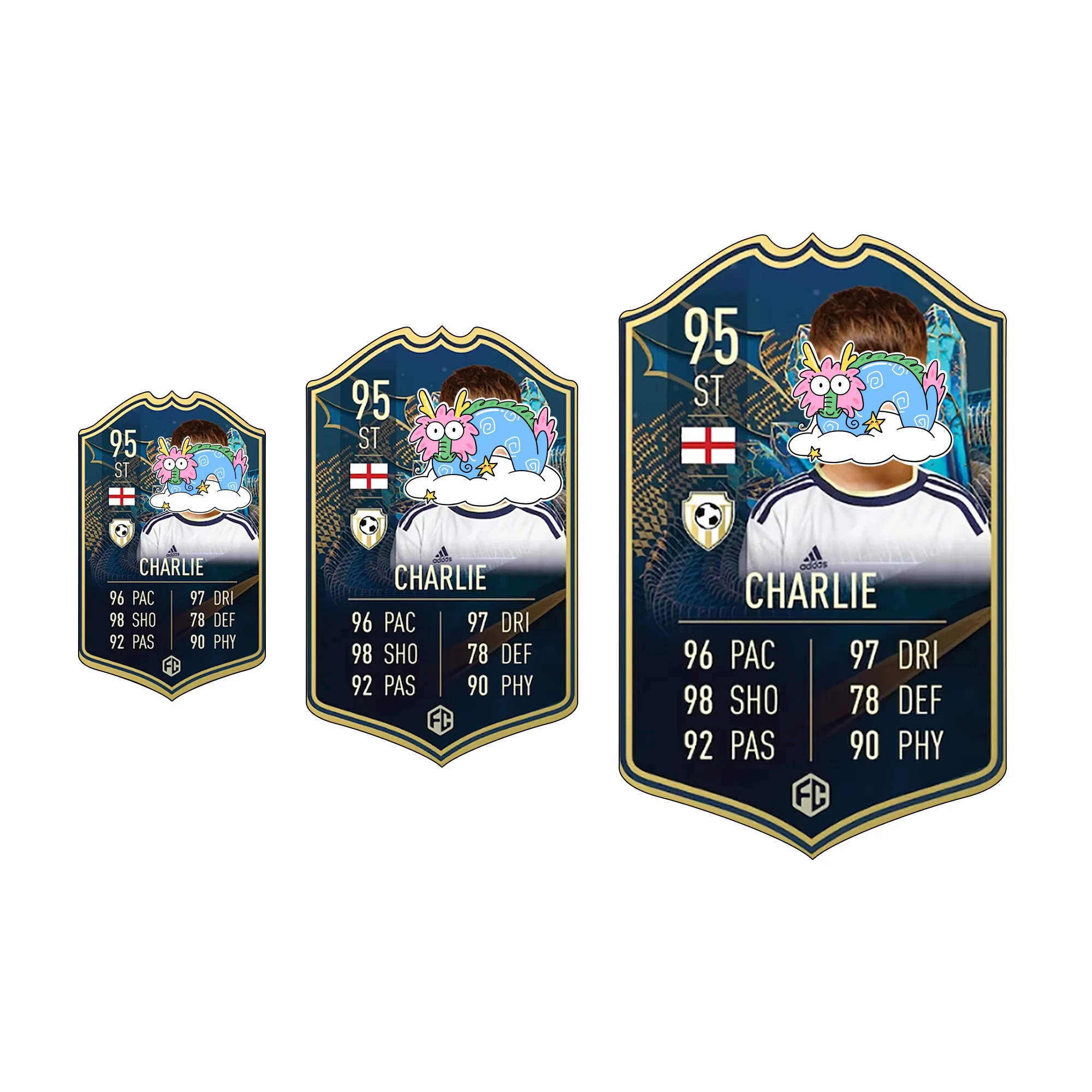 Personalised Football Cup Player Stats Card Sign Aluminum Sublimation Printed Metal Shield Sign Wall Art Custom Sizes