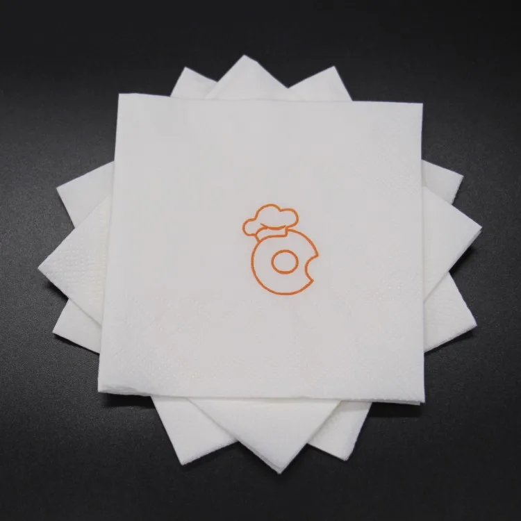 Red color pre-folded napkins printed golden star design colored paper napkins serviettes in stock