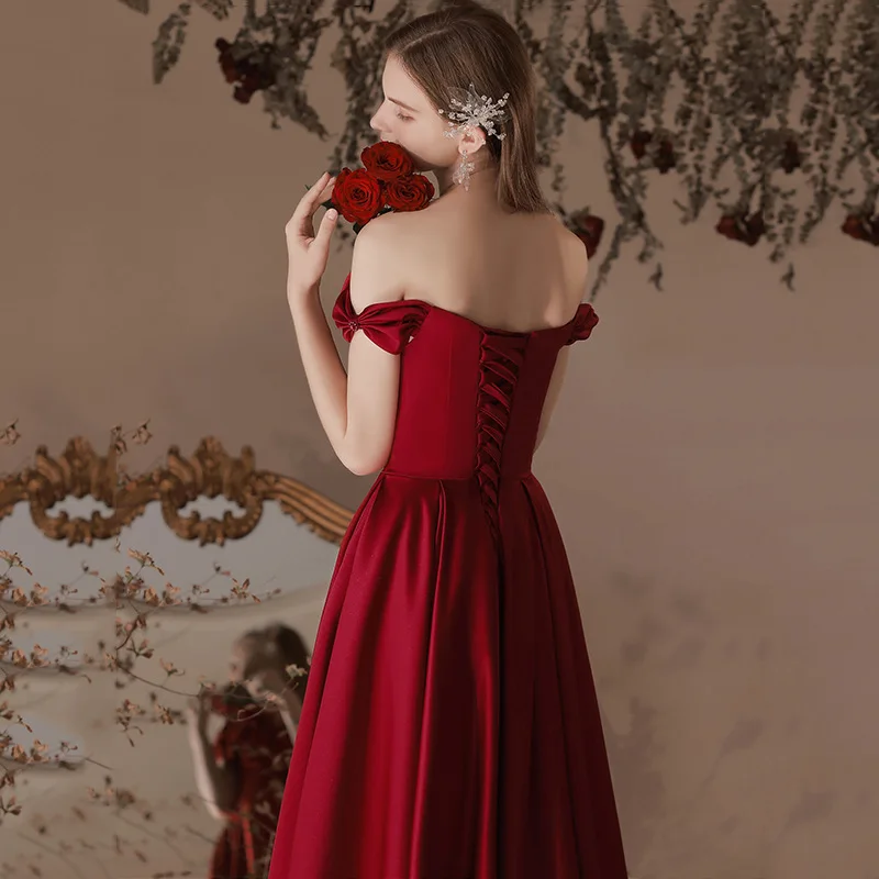 Новое поступление красные длинные платья подружки невесты на одно плечо производитель заказ вечерние платье для выпускного вечера