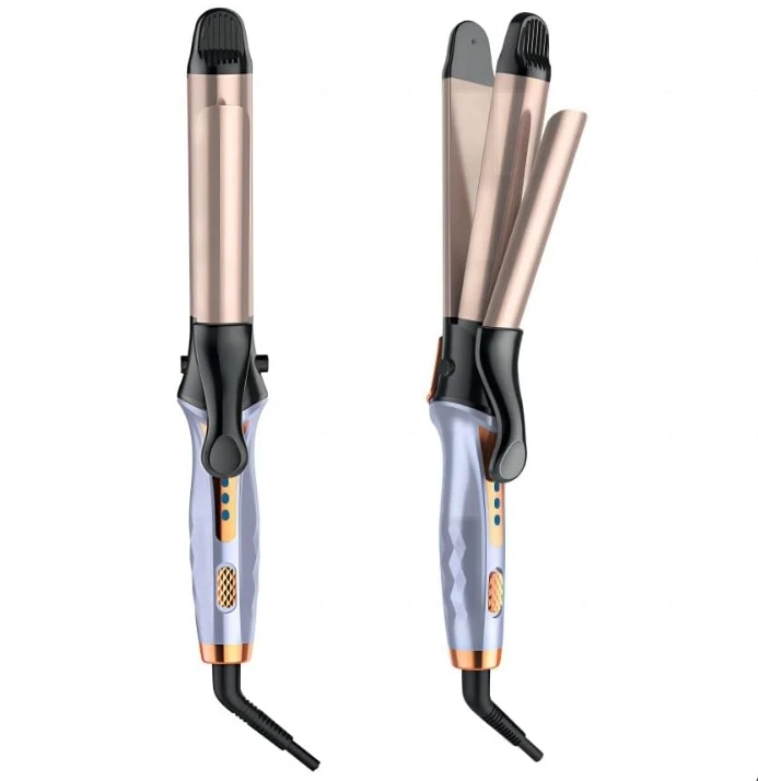 2-in-1 Curling Iron Ceramic Ion Hair Straightener with Adjustable Temps Temperature Digital Display Dual Voltage