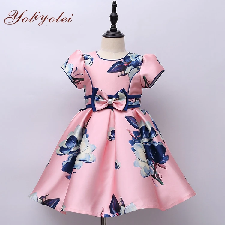 Новейшее летнее платье в африканском стиле с цветочным принтом для девочек, платья для девочек