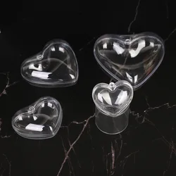 Transparent Heart Shape Balls Plastic Fillable Baubles Wedding Party New Year Ornament Hanging Spheres Christmas Tree Home Decor