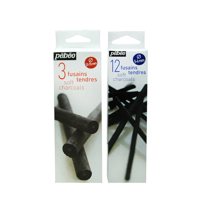 Low price flexible to use diameter 4 - 24mm soft charcoals brushcharcoal