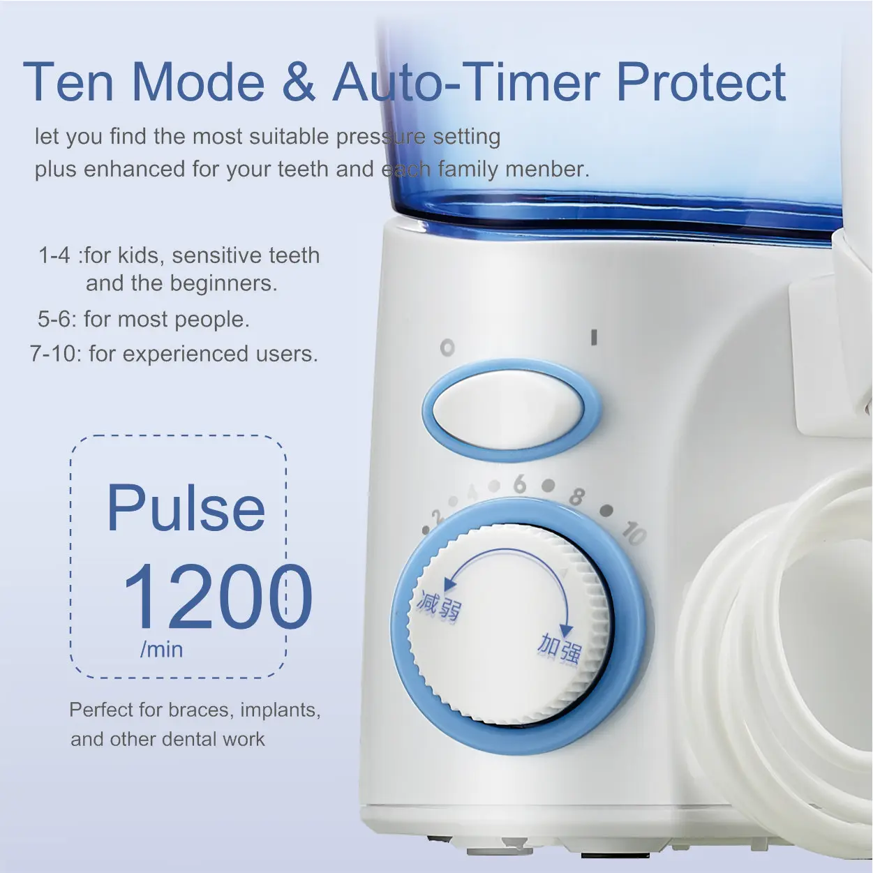 Private Label Electric Water Whitening Dental Oral Water Irrigator Flush Sonic Cleaning Waterproof Ultrasonic Teeth Cleaner