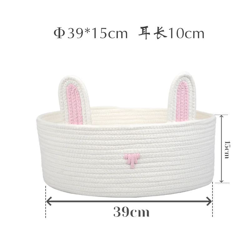 2023 New  Fashion  Cheap wholesale foldable  basket low MOQ  cotton rope woven pet basket for cats dogs