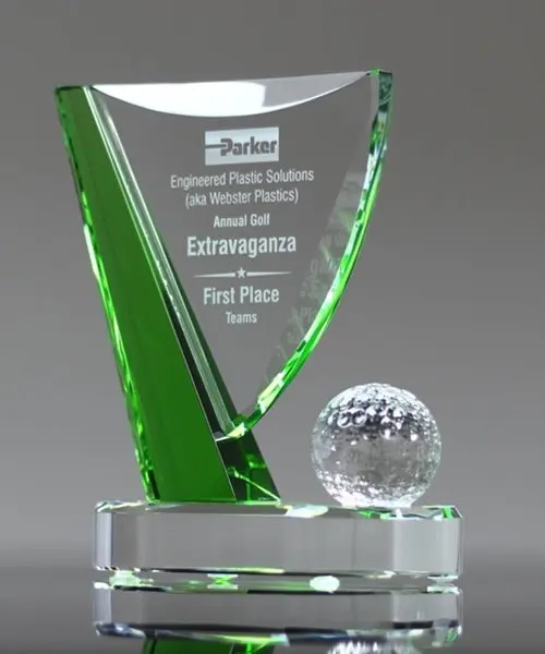 Crystal Golf Flag Award Top Tournament Finishers Incentive Trophy Custom trophies medals plaques Lucite Medal Recognition Trophy