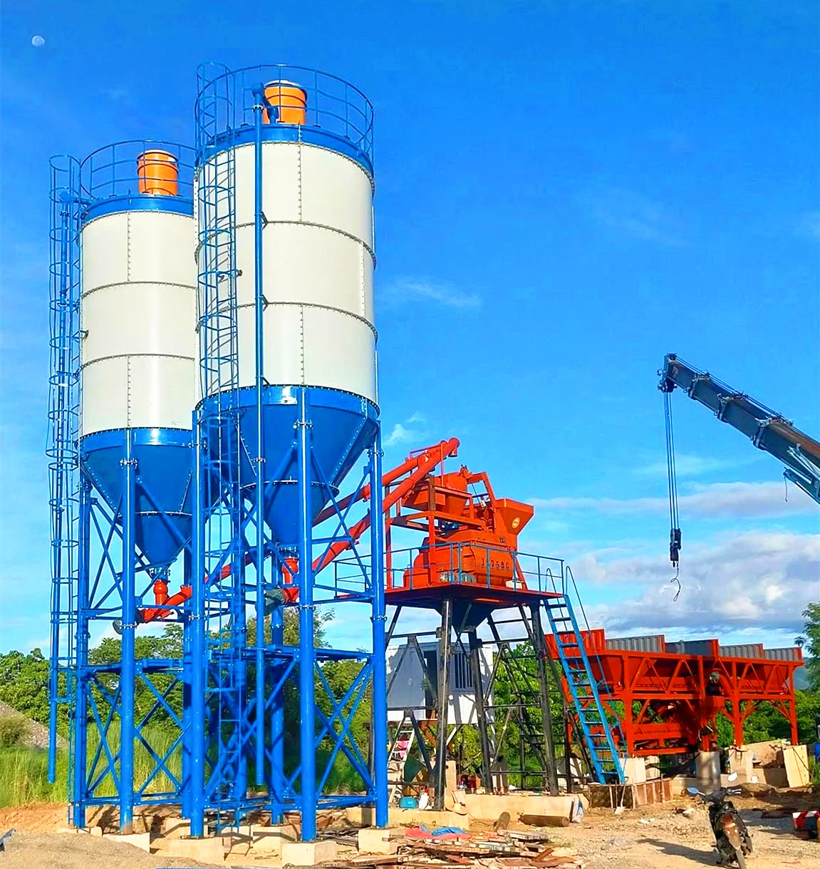 35m3/Hr Small Model Hzs35 Concrete Plant Batching Used in Uae Morocco Philippines Small Concrete Batching Plant