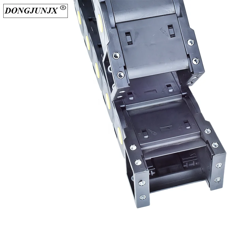 Plastic Drag Chain Cable Carrier Closed Type with End Connectors R250 45 x 150mm  for Electrical CNC Router Machines