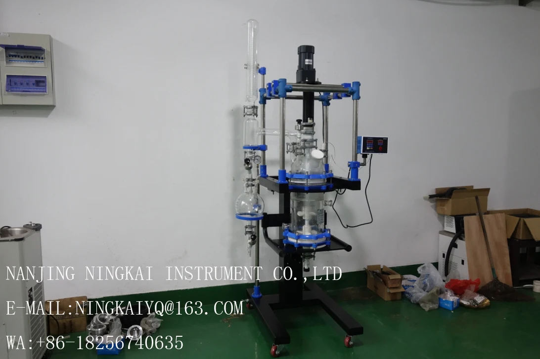 Lab 20 50 100 200L vacuum distillation Jacketed double layer glass reactor stirred tank reaction kettle vessel