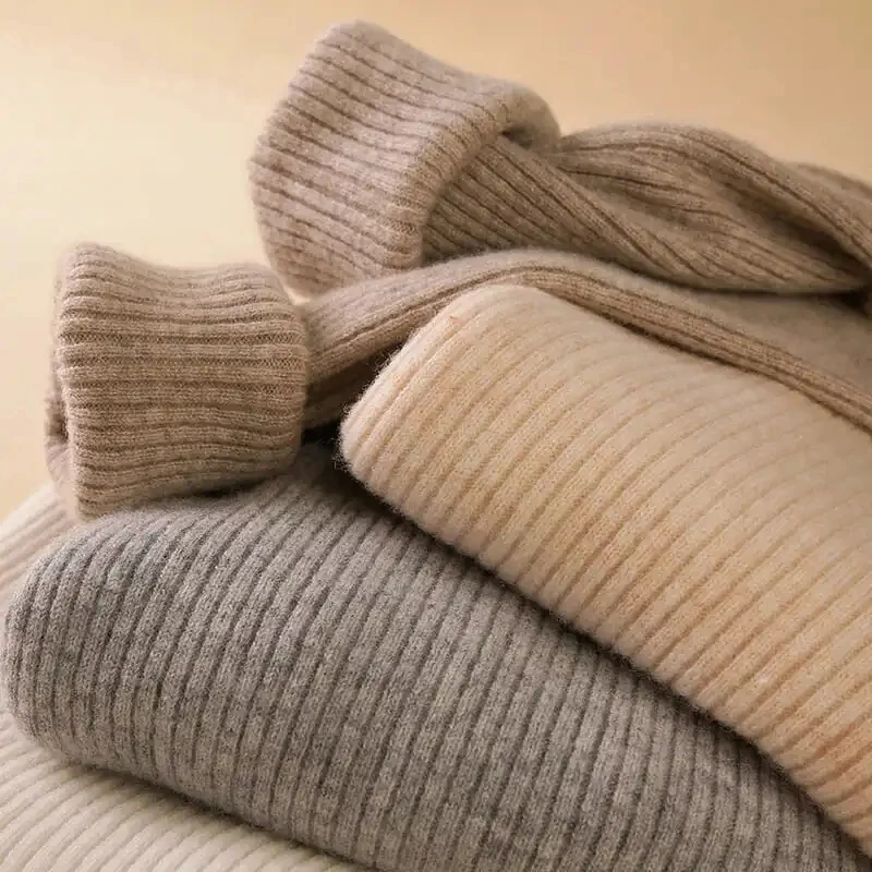 High Quality Women Thick Sweater Autumn Winter Knitted Bottoming Warm Shirt Turtleneck Slim Fit Lady Fashion Sweaters