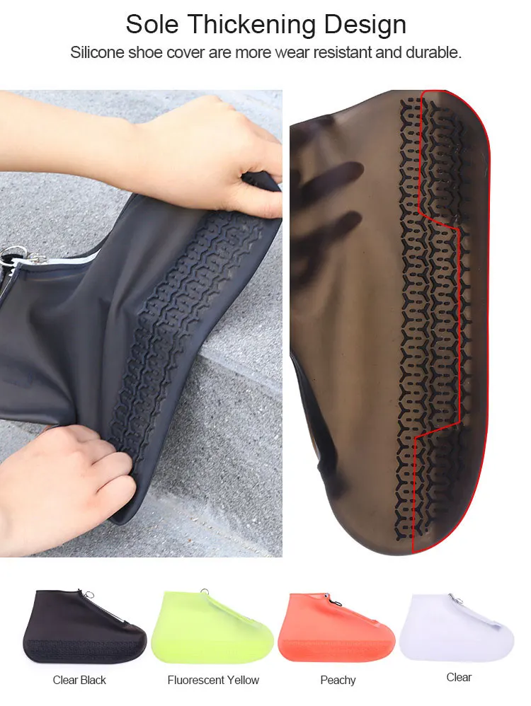 
High Quality Reusable Kids Rain Rain Shoes Cover Anti-Slip Waterproof Boots Silicone Overshoes 