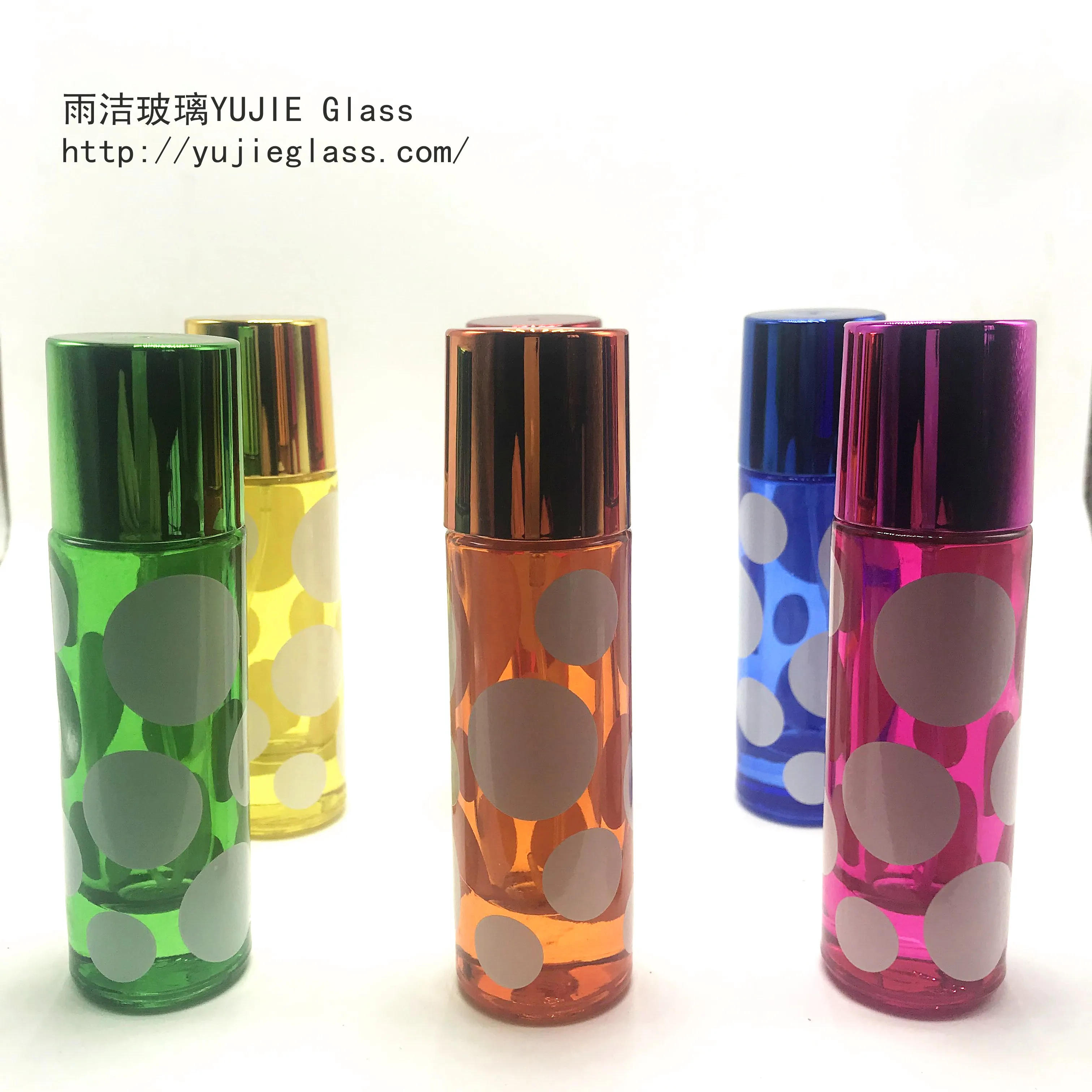 YJ-00199 30 мл портативные Струйные печатные стеклянные пустые мини Висячие автомобильные флаконы духов в горошек