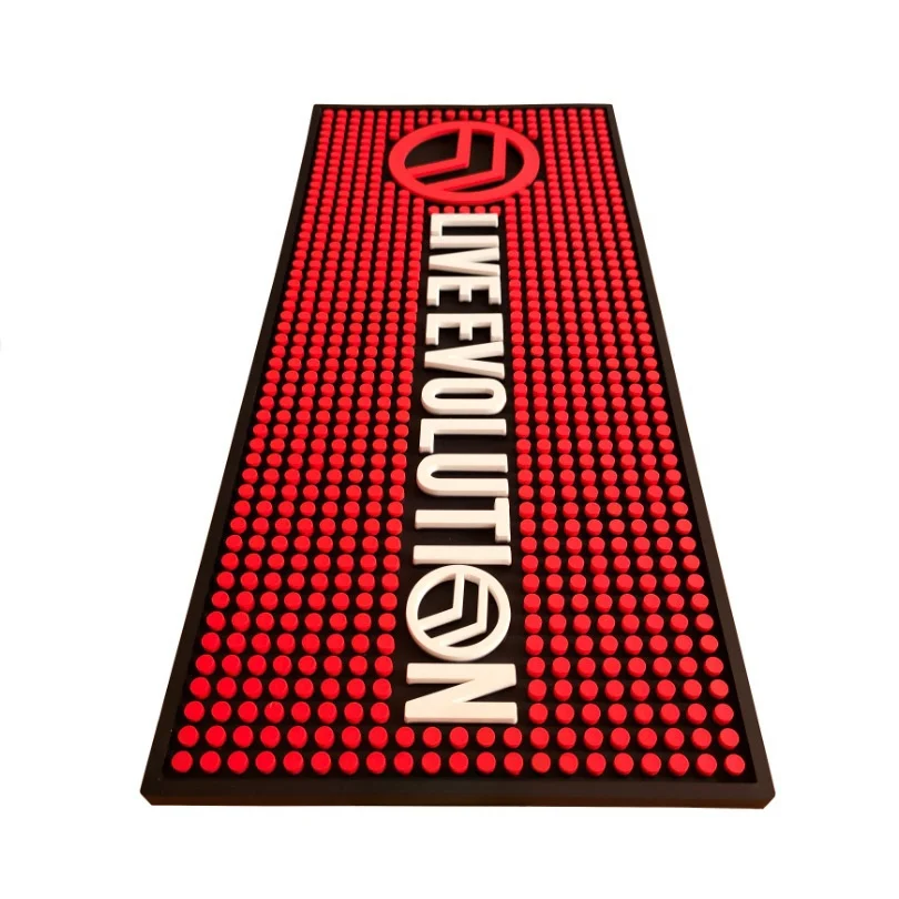 Custom Logo Sublimation Soft Silicone Rubber Bar Mat with Standard Size Nitrile Blank PVC Accessories