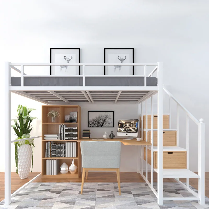 LEKEN Modern Design Solid Wood Bunk Beds for Children Dormitory School Apartment Solid Metal Construction School Furniture Type