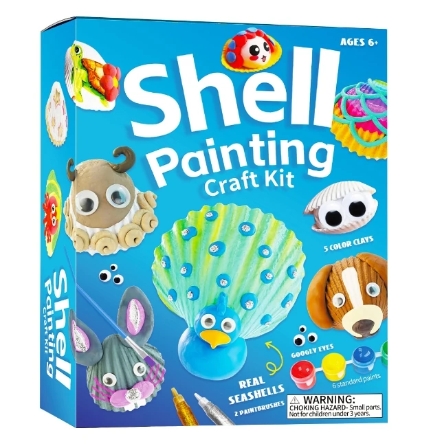 Kids Sea Shell Painting Kit Arts Crafts Gifts for Boys and Girls Easter Craft Activities Kits Creative Art  Gift Toys for kids