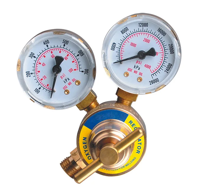 Made in China Brass Material mini type high pressure o2 regulator with two pressure gauges for gas Cylinder