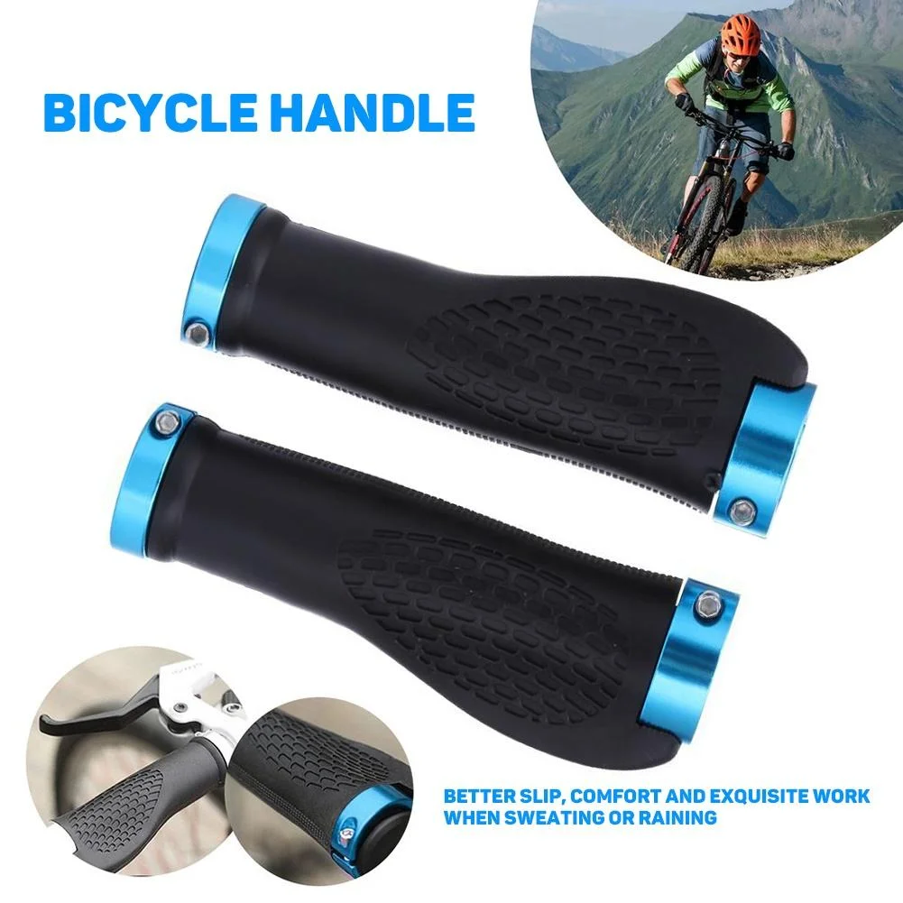 Bicycle Grips Soft Rubber MTB Mountain Bike Shockproof Anti-Slip Handlebar Cover Double Lock On Ergonomic Cycling Handle Grips