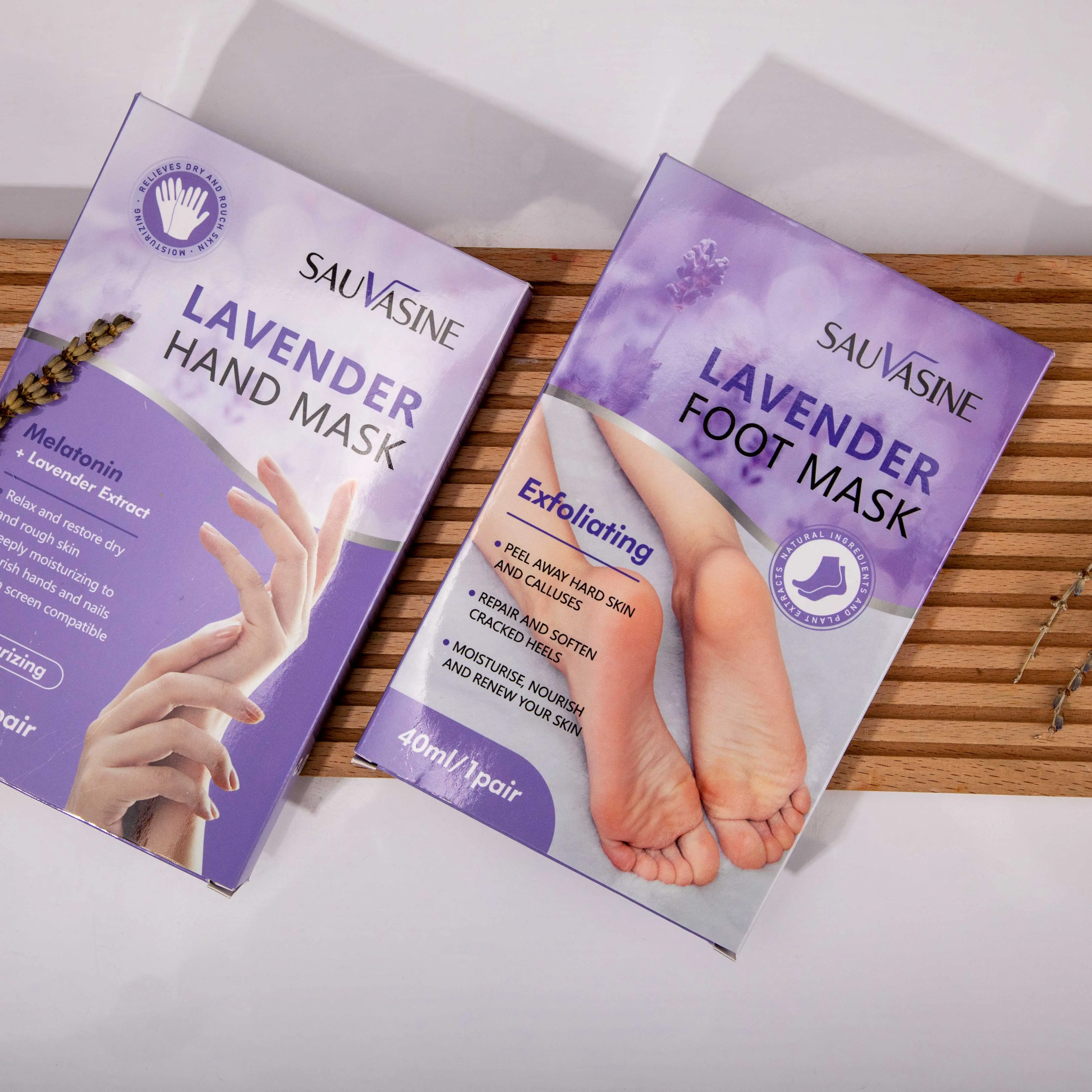 Private label feet sheet mask socks exfoliation peeling pedicure product lavender crack callus removal foot mask foot skin care