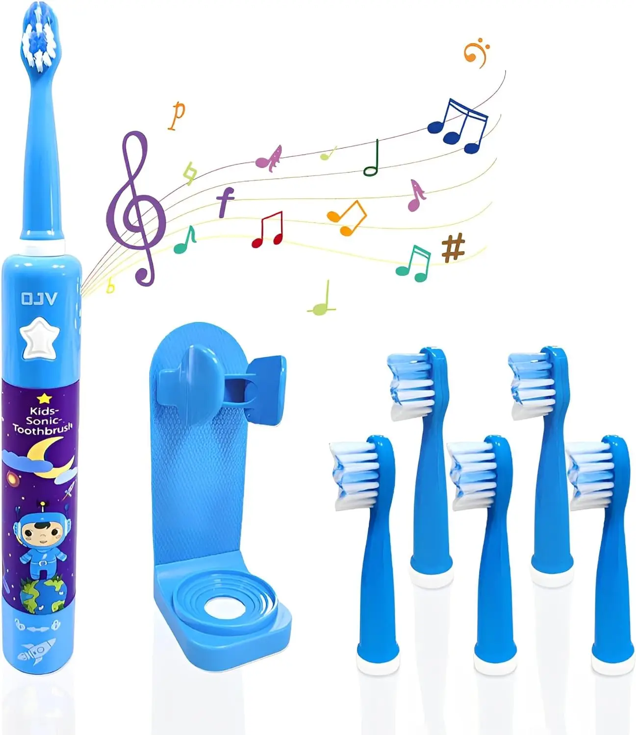 Smart timer long endurance soft bristles cartoon ultrasonic music kids electric child sonic toothbrush