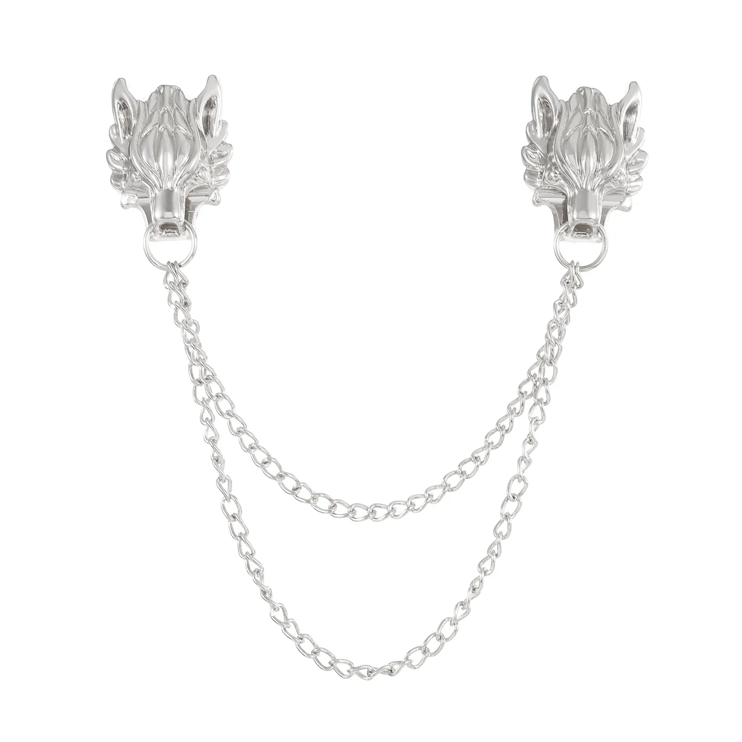 Wholesale Wing Crown gold Silver Sweater Shawl Clips Cardigan Dresses Clip Collar Clip with Chain for Women Girls