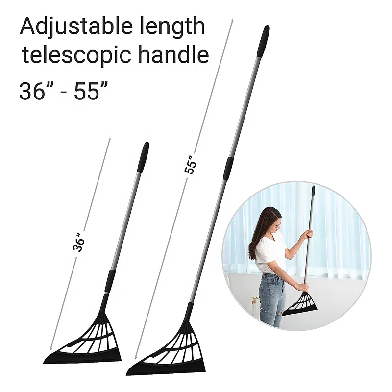 All-Surface Silicone Broom, Squeegee, Pet Hair Remover - Smart Broom for Indoor Cleaning - Cleans Glass, Fine Dust, Hair, Liquid