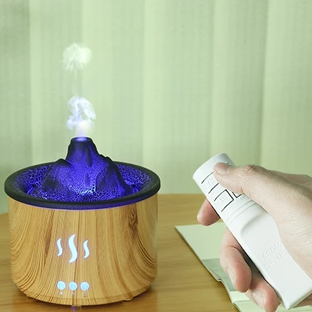 Jellyfish Mist Aromatherapy Air Humidifier 2 Color Smoke Ring Fragrance 3D Flame Light Diffuser Volcano Fire Aroma Diffuser