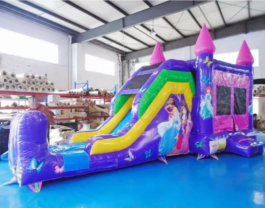 Large Custom Theme Bounce Castle Inflatable Frozen Trampoline Basketball Hoop Inside