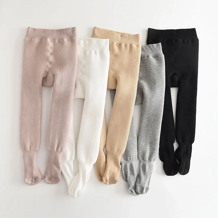 Kids Girls Warm Winter Tights Seamless Leggings Stockings Toddler Baby Footed Pants Thick Cable Knit Pantyhose 6M-12Y M3817